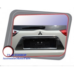 โครเมี่ยม แผ่นรองป้ายทะเบียน FOR MITSUBISHI PAJERO SPORT 2010-2012 ปาเจโร สปอร์ต